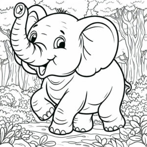 elefant walking in a forest