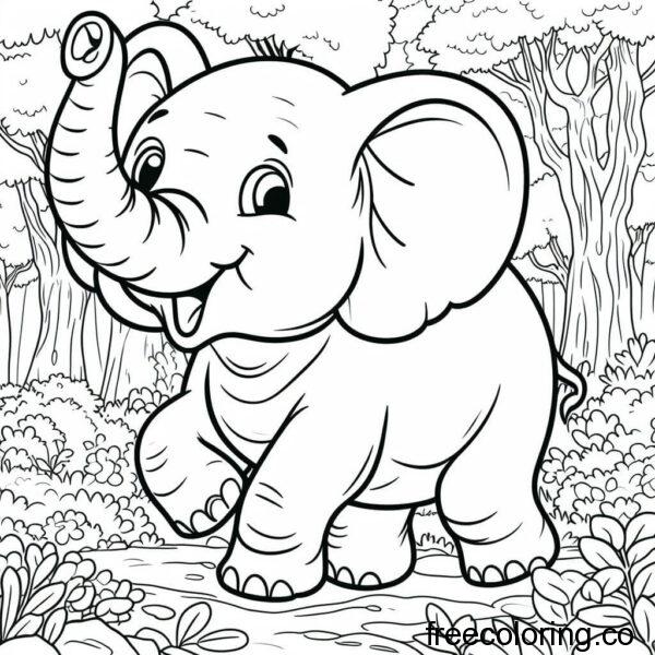 elefant walking in a forest