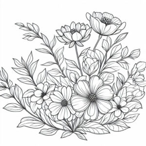 flower drawing for coloring 1