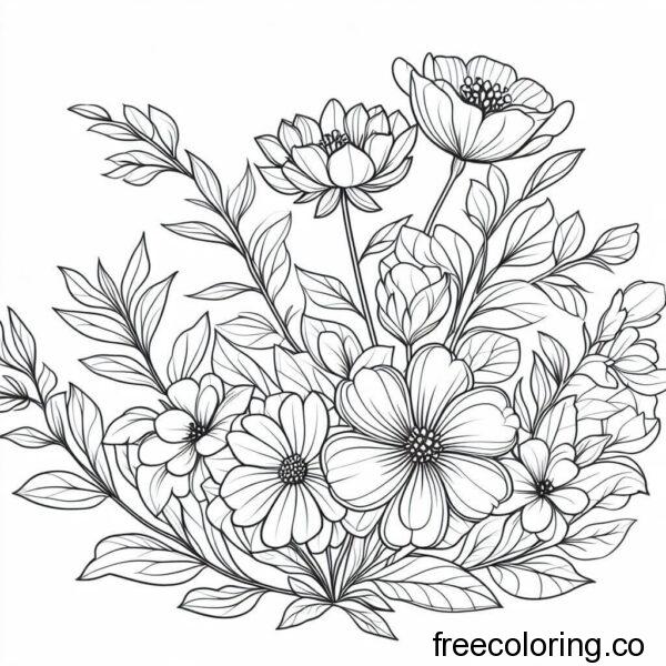 flower drawing for coloring 1