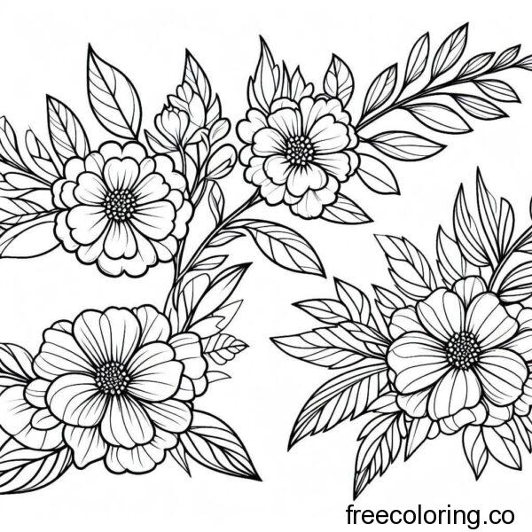 flower drawing for coloring 2