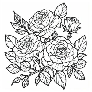 flower drawing for coloring 3