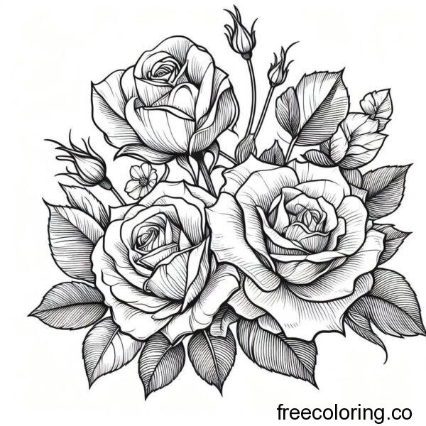 flower drawing for coloring 4