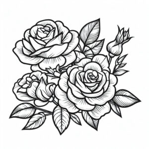 flower drawing for coloring 5
