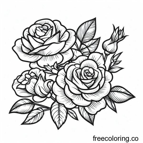 flower drawing for coloring 5
