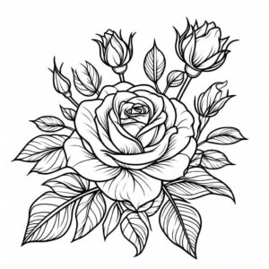 flower drawing for coloring 6