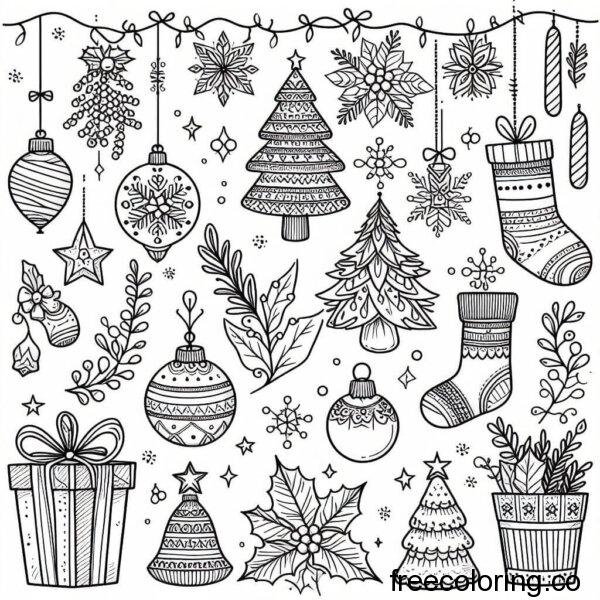 group of presents and decoration objects for Christmas 1