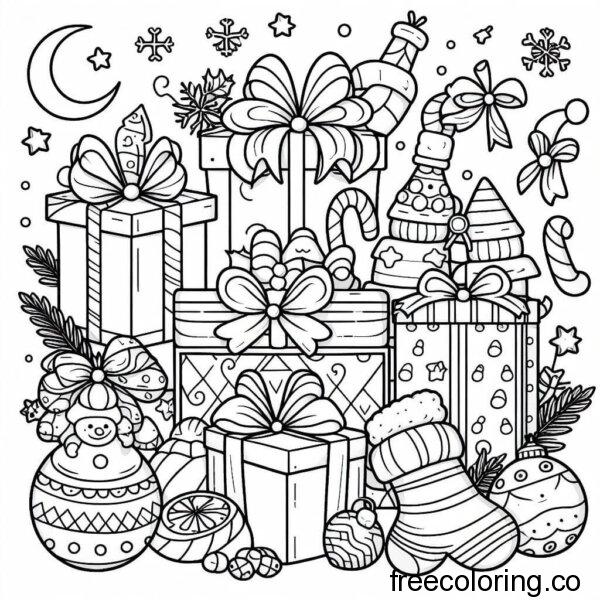 group of presents and decoration objects for Christmas 2