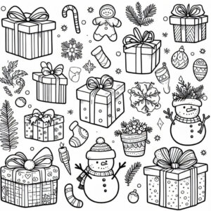 group of presents and decoration objects for Christmas 5