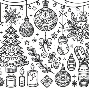 group of presents and decoration objects for Christmas 8