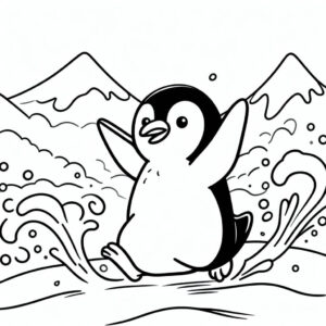 happy penguin playing