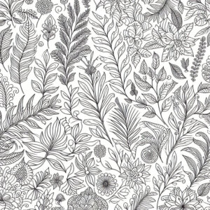 intricate pattern of flowers for coloring 5