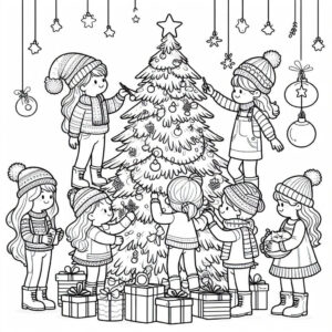 kids decorating a christmas tree 2