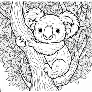 koala bear up on a tree