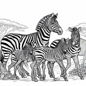 multiple zebras drawing 2