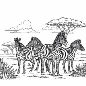 multiple zebras drawing 3