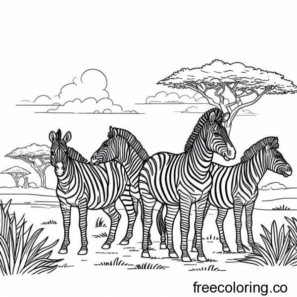 multiple zebras drawing 3