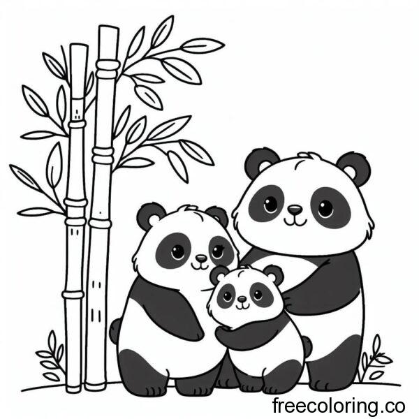 panda bear family drawing 1