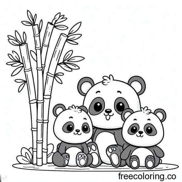 panda bear family drawing 3