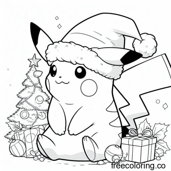 pikachu celebrating christmas