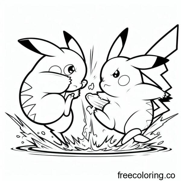 pikachu fighting with another pikachu