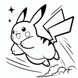 pikachu leaping in the air