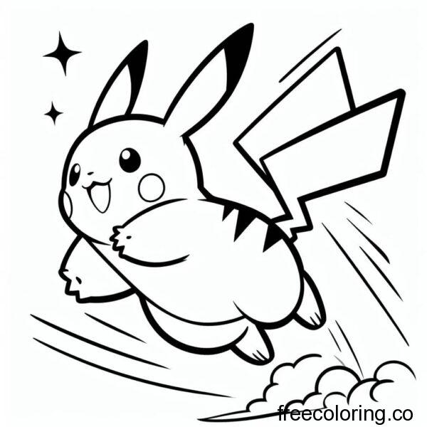 pikachu leaping in the air