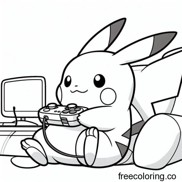 pikachu playing video games 2