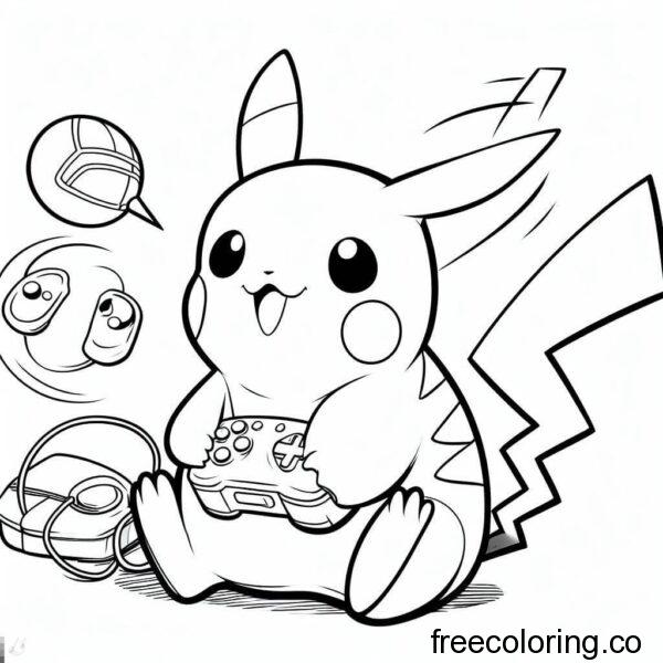 pikachu playing video games 4