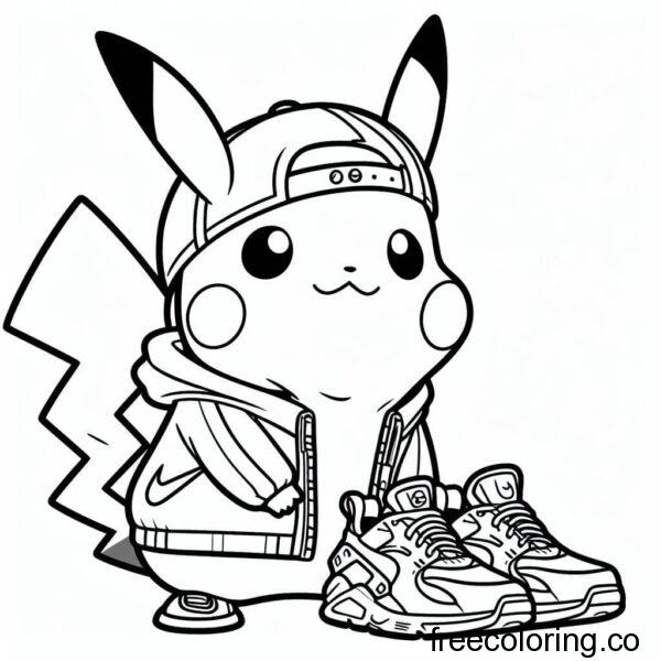 pikachu trying on new trainers