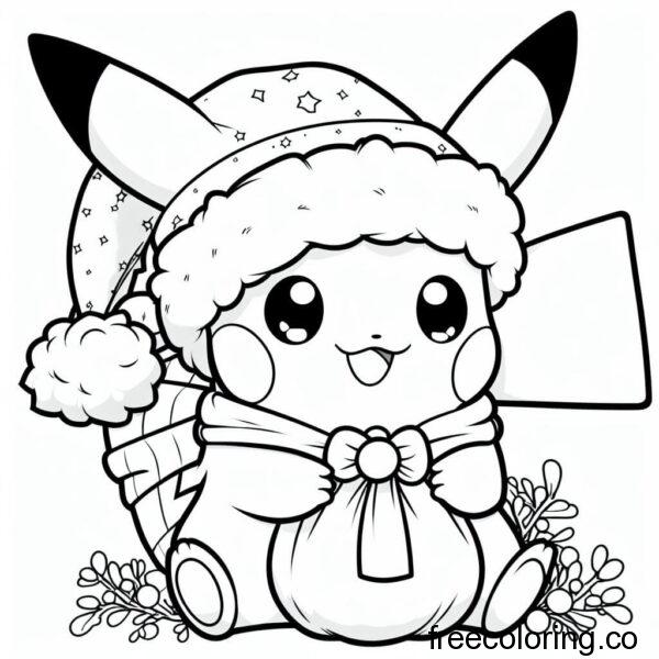 pikachu wearing a santa hat