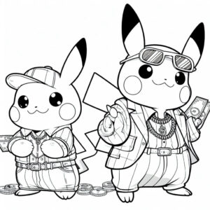 pikachu with another pikachu wearing sunglasses