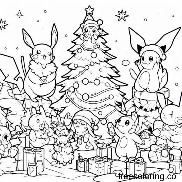 pokemon celebrating Christmas 2