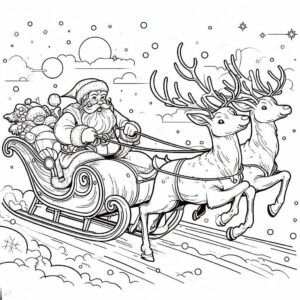 santa claus and reindeers