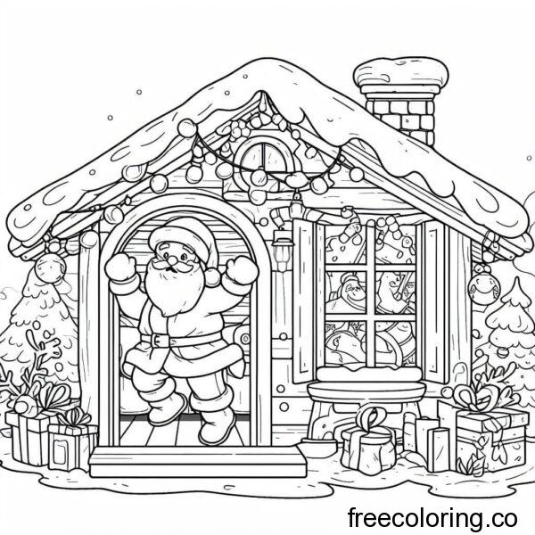 santa claus in a small house