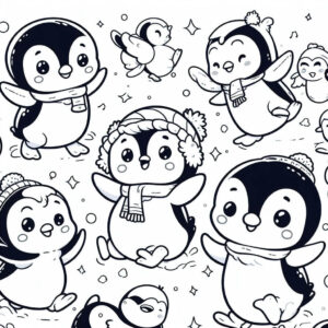 several cute penguins