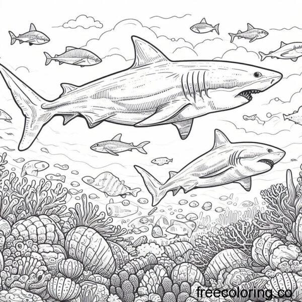 sharks for coloring 4