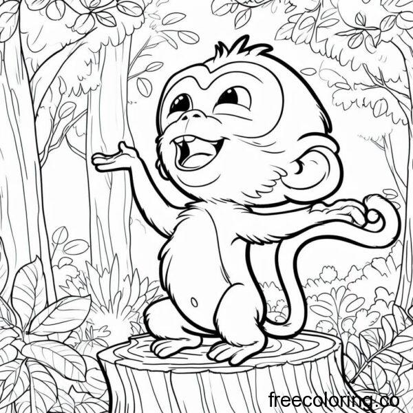 smiling cute monkey in a forest