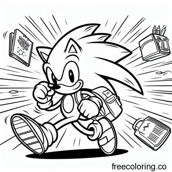 sonic drawing going to school 3