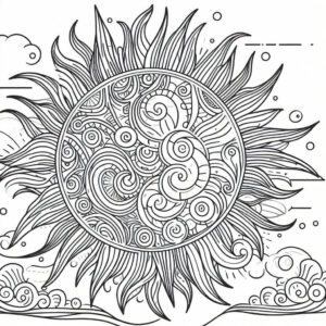 sun with detailled lines