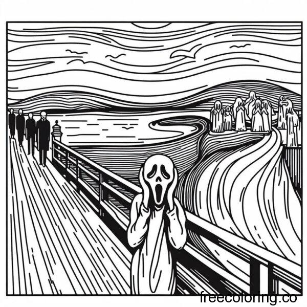 the scream painting for coloring