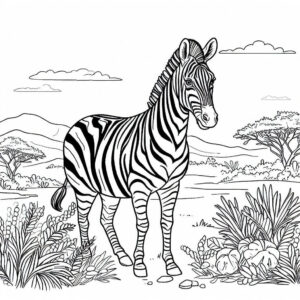 zebra posing with bushes
