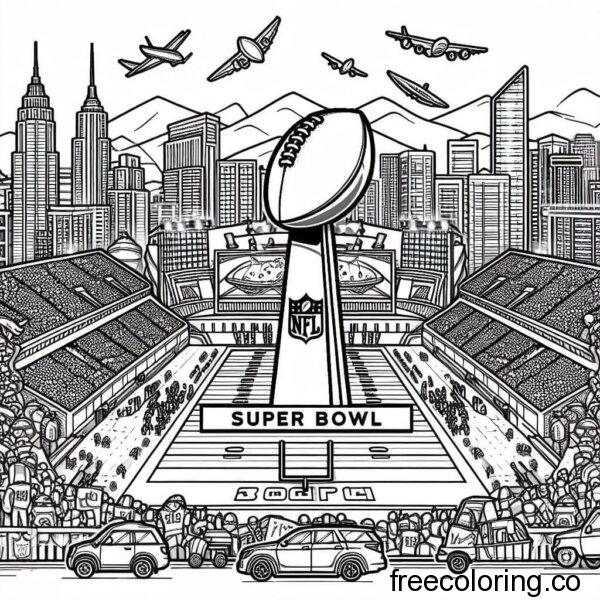 NFL superbowl event coloring page (1)
