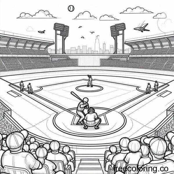 baseball game in a stadium coloring page (1)