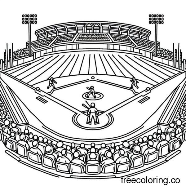 baseball game in a stadium coloring page (2)