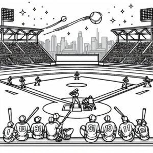 baseball game in a stadium coloring page (3)