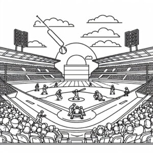 baseball game in a stadium coloring page (4)