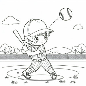 boy playing baseball coloring page (2)