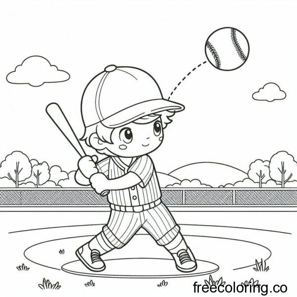 boy playing baseball coloring page (2)