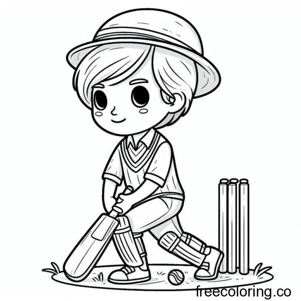 boy playing cricket coloring page (3)